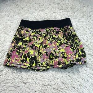 Lululemon Pace Rival Mid-Rise Skirt *Tall Inflected Highlight Yellow Multi Black